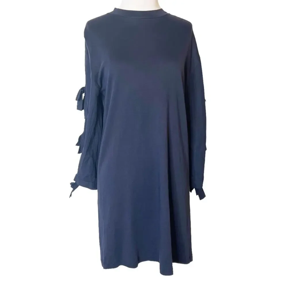 Tory Burch Emilia tie sleeve dress blue sz S